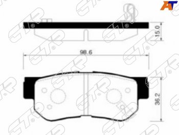 Колодки тормозные задние RH-LH SAT Hyundai Sonata NF рестайлинг (2007-2010)