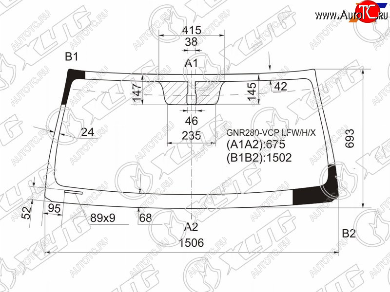 10 799 р. Стекло лобовое (Обогрев щеток) Toyota 4Runner 09-24 XYG GNR280-VCP LFW/H/X  с доставкой в г. Кемерово
