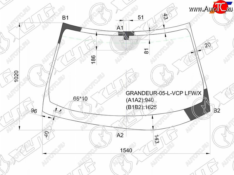 11 299 р. Стекло лобовое Hyundai Azera 05-11  Grandeur 05-11 XYG GRANDEUR-05-L-VCP LFW/X  с доставкой в г. Кемерово