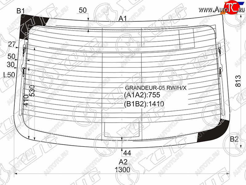 13 199 р. Стекло заднее (Цвет зеленый Обогрев Антенна) Hyundai Azera 05-16  Grandeur 05-16 XYG GRANDEUR-05 RW/H/X  с доставкой в г. Кемерово