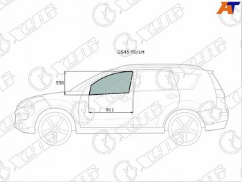 2 789 р. Стекло боковое опускное (Спереди Слева Цвет зеленый) Mitsubishi Outlander 05-12  Citroen C-Crosse XYG GS45 FD/LH  с доставкой в г. Кемерово. Увеличить фотографию 1