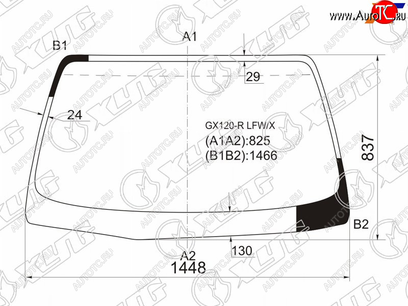 7 999 р. Стекло лобовое TOYOTA VEROSSA 01-04 XYG GX120-R LFW/X  с доставкой в г. Кемерово