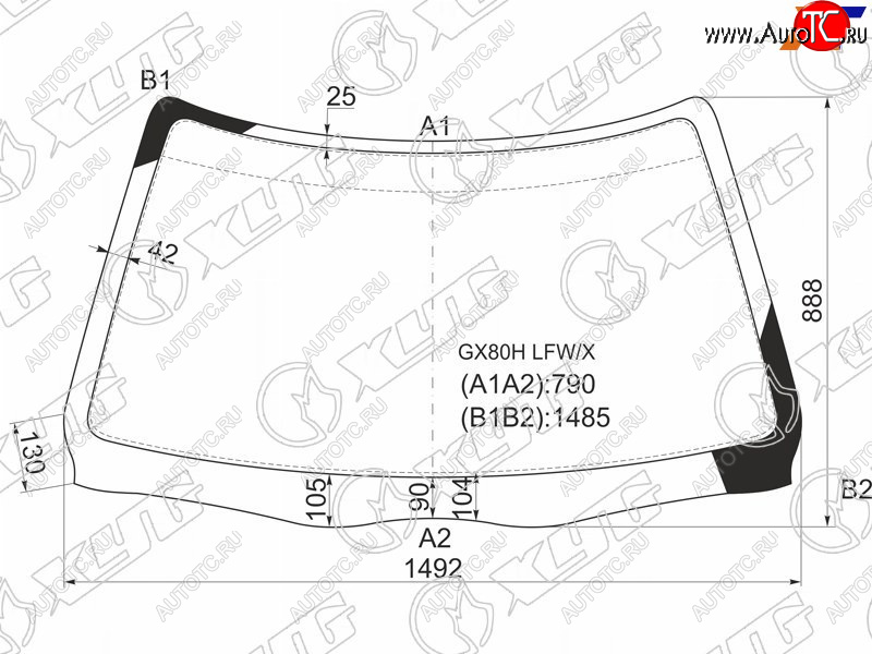5 999 р. Стекло лобовое Toyota Mark II (X80) 88-96  Chaser (X80) 88-92 XYG GX80H LFW/X  с доставкой в г. Кемерово