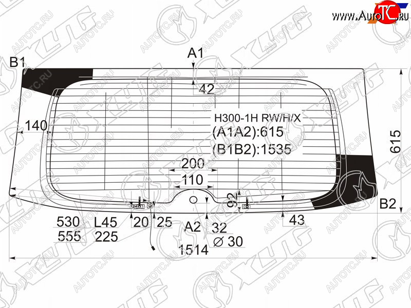 8 999 р. Стекло заднее (Цвет зеленый Обогрев Антенна) Hyundai H1 07-22  Starex 07-17 XYG H300-1H RW/H/X  с доставкой в г. Кемерово