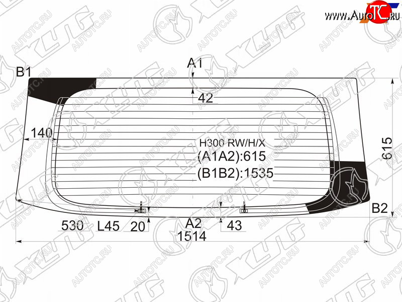 7 999 р. Стекло заднее (Цвет зеленый Обогрев) Hyundai H1 07-22  Starex 07-17 XYG H300 RW/H/X  с доставкой в г. Кемерово