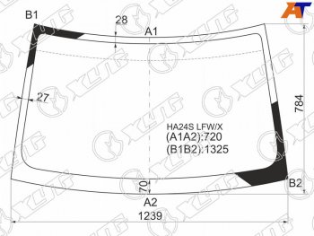 7 299 р. Стекло лобовое Mazda Carol 04-09  Nissan Pino 07-10  Suzuki Alto 04-09 XYG HA24S LFW/X  с доставкой в г. Кемерово. Увеличить фотографию 1