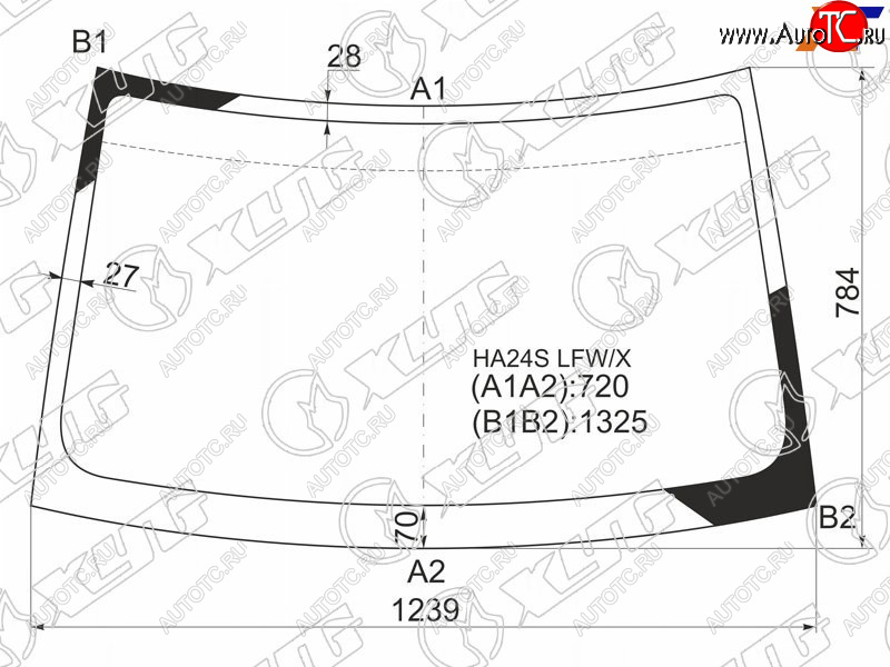 7 299 р. Стекло лобовое Mazda Carol 04-09  Nissan Pino 07-10  Suzuki Alto 04-09 XYG HA24S LFW/X  с доставкой в г. Кемерово