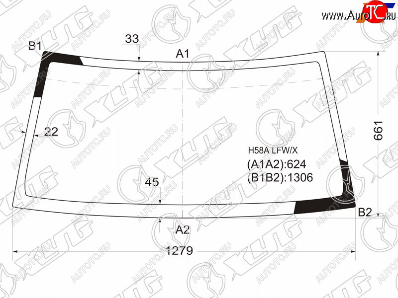 6 299 р. Стекло лобовое Mitsubishi Pajero Junior 95-98  Pajero Mini 94-12  Nissan Kix 08-12 XYG H58A LFW/X  с доставкой в г. Кемерово