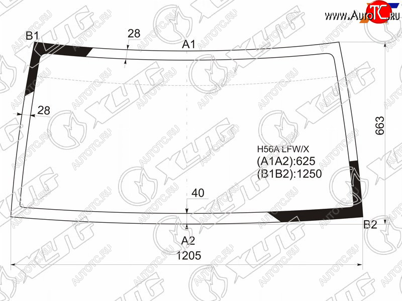4 399 р. Стекло лобовое Mitsubishi Pajero Junior 95-98  Pajero Mini 94-12  Nissan Kix 08-12 XYG H56A LFW/X  с доставкой в г. Кемерово