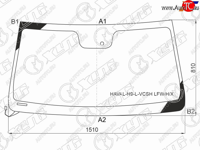 8 649 р. Стекло лобовое (Обогрев щеток Датчик дождя) Haval H9 15-17 XYG HAVAL-H9-L-VCSH LFW/H/X  с доставкой в г. Кемерово