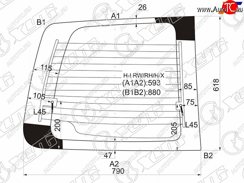 4 999 р. Стекло заднее (Цвет зеленый Обогрев) Hyundai H1 97-07  Starex 97-07 XYG H-I RW/RH/H/X  с доставкой в г. Кемерово