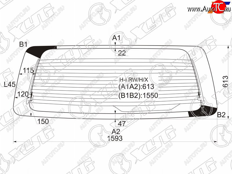 9 549 р. Стекло заднее (Цвет зеленый Обогрев) Hyundai H1 97-07  Starex 97-07 XYG H-I RW/H/X  с доставкой в г. Кемерово
