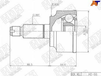 Шрус наружный HONDA CR-V KA24A RE34AT 06-CIVIC FD2 K20A 6MT 07- HDK HO-66