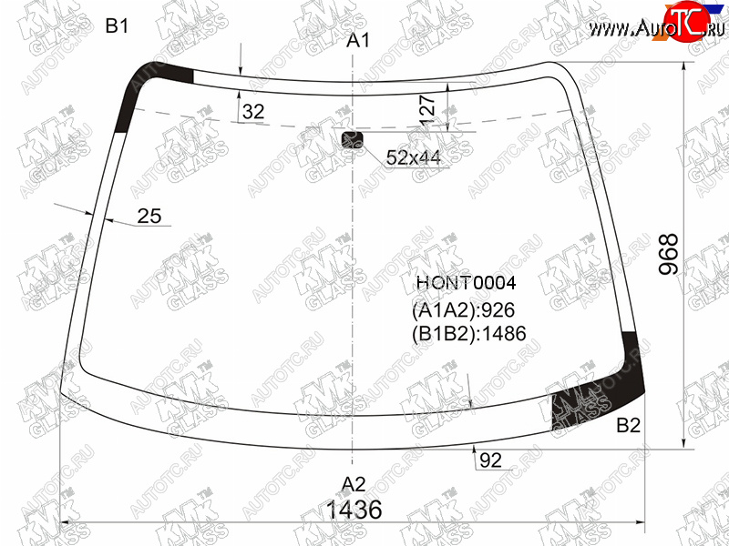 4 899 р. Стекло лобовое HONDA ACCORDTORNEO 45D 97-02                                                        KMK HONT0004  с доставкой в г. Кемерово
