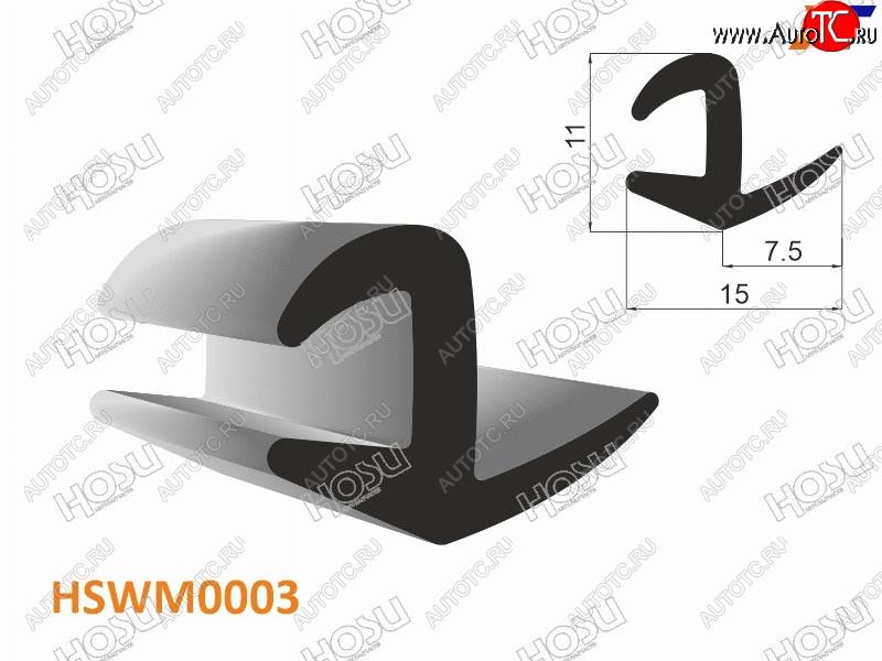 193 р. Молдинг универсальный (тип 8 mm U-LIP) - бухта 30 м.(цена за 1метр) HOSU HSWM0003  с доставкой в г. Кемерово