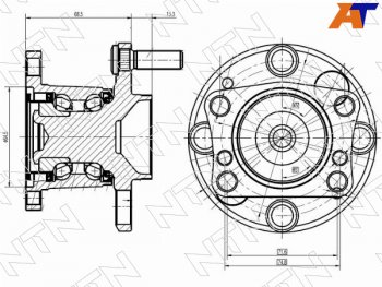 5 649 р. Ступичный узел задн. MAZDA DEMIO DE3FS, DE3AS, DE5FS 07-                                             NTN HUB350T-2  с доставкой в г. Кемерово. Увеличить фотографию 1