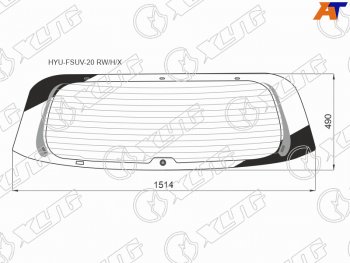 10 649 р. Стекло заднее (Цвет зеленый Обогрев) Hyundai Palisade 18- XYG HYU-FSUV-20 RW/H/X  с доставкой в г. Кемерово. Увеличить фотографию 1