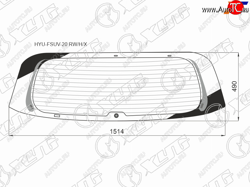 10 649 р. Стекло заднее (Цвет зеленый Обогрев) Hyundai Palisade 18- XYG HYU-FSUV-20 RW/H/X  с доставкой в г. Кемерово