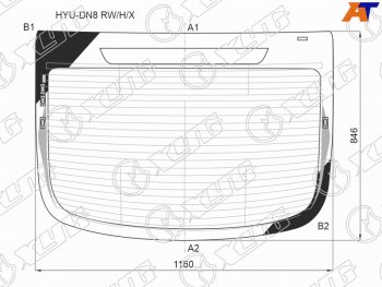 13 749 р. Стекло заднее (Цвет зеленый Обогрев Антенна) Hyundai Sonata 19-23 XYG HYU-DN8 RW/H/X  с доставкой в г. Кемерово. Увеличить фотографию 1