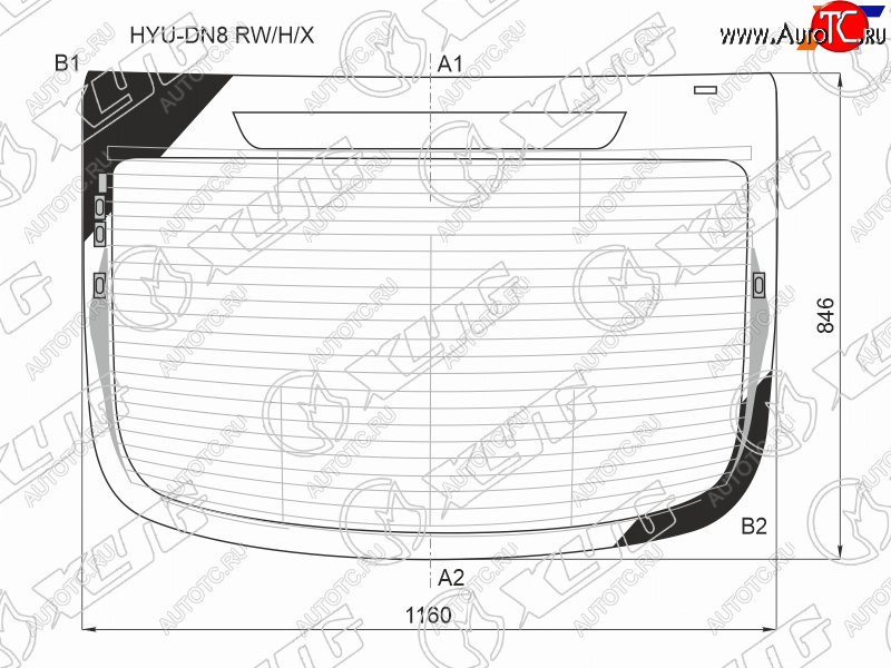 13 749 р. Стекло заднее (Цвет зеленый Обогрев Антенна) Hyundai Sonata 19-23 XYG HYU-DN8 RW/H/X  с доставкой в г. Кемерово