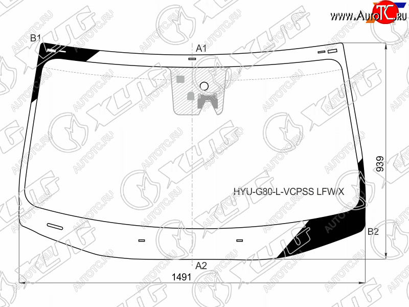 8 649 р. Стекло лобовое (Камера Датчик дождя) Genesis G80 17-20  Hyundai Genesis 14-17 XYG HYU-G80-L-VCPSS LFW/X  с доставкой в г. Кемерово