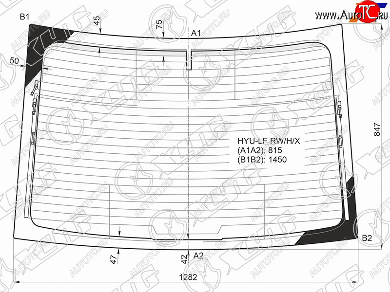 12 449 р. Стекло заднее (Цвет зеленый Обогрев Антенна) Hyundai Sonata 14-19 XYG HYU-LF RW/H/X  с доставкой в г. Кемерово