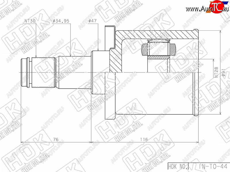 16 899 р. Шрус внутренний LHRH TOYOTA FORTUNER GGN155165GUN15#HILUX GGN1## 1GDFTV 16- HDK IN-TO-44  с доставкой в г. Кемерово