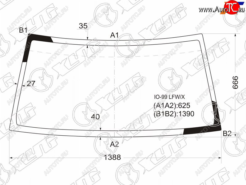 4 199 р. Стекло лобовое Mitsubishi Pajero iO 98-07  Pajero Pinin 98-05 XYG IO-99 LFW/X  с доставкой в г. Кемерово