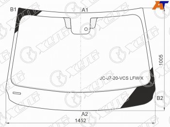 Стекло лобовое (датчик дождя) XYG JAC J7 лифтбэк (2020-2025) (зеленое)