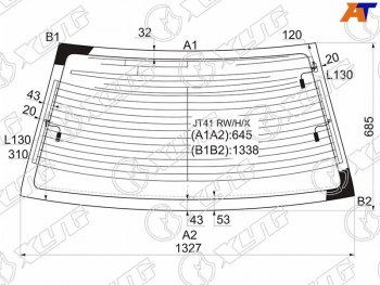 Стекло заднее (Цвет зеленый Обогрев Антенна 4D SED) Mitsubishi Lancer 02-10  Lancer Cedia 00-03 XYG JT41 RW/H/X