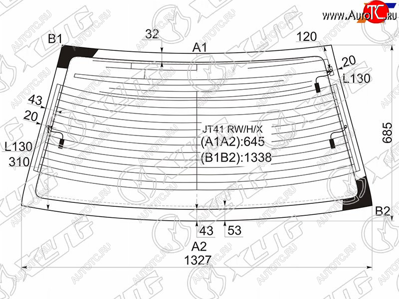 7 199 р. Стекло заднее (Цвет зеленый Обогрев Антенна 4D SED) Mitsubishi Lancer 02-10  Lancer Cedia 00-03 XYG JT41 RW/H/X  с доставкой в г. Кемерово
