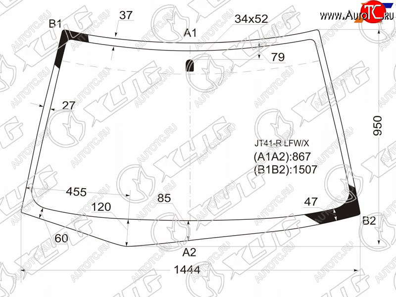 5 999 р. Стекло лобовое Mitsubishi Lancer 02-10  Lancer Cedia 00-03  Lancer Evolution 01-08 XYG JT41-R LFW/X  с доставкой в г. Кемерово