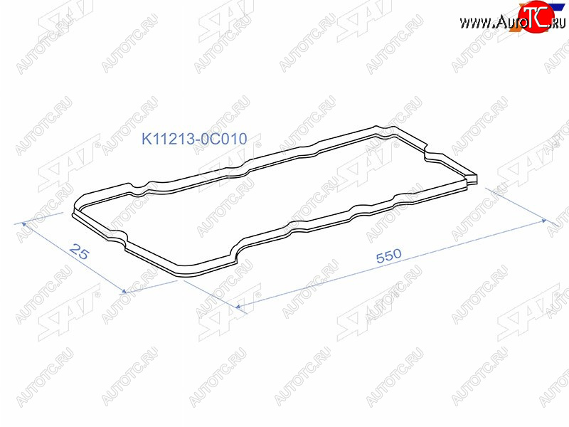 299 р. Прокладка клапанной крышки TOYOTA HIACE TRH2## 05-HILUX TGN15 05-FORTUNER TGN5161 05- SAT K11213-0C010  с доставкой в г. Кемерово
