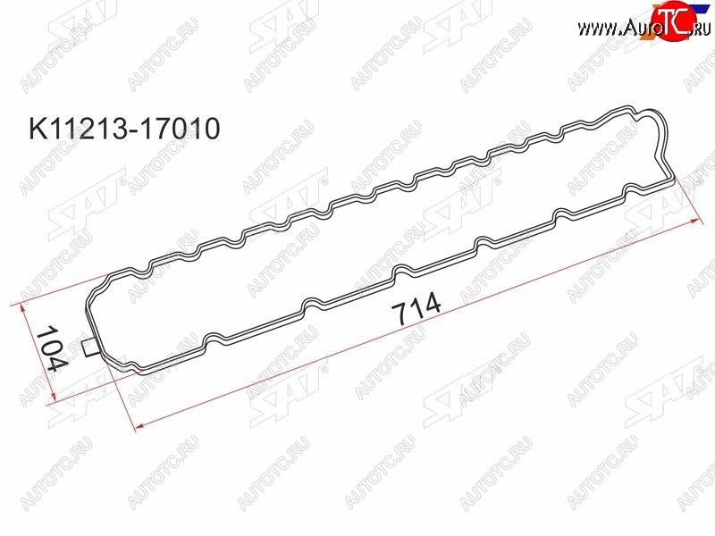 329 р. Прокладка клапанной крышки TY 1HZ, 1HDT SAT K11213-17010  с доставкой в г. Кемерово