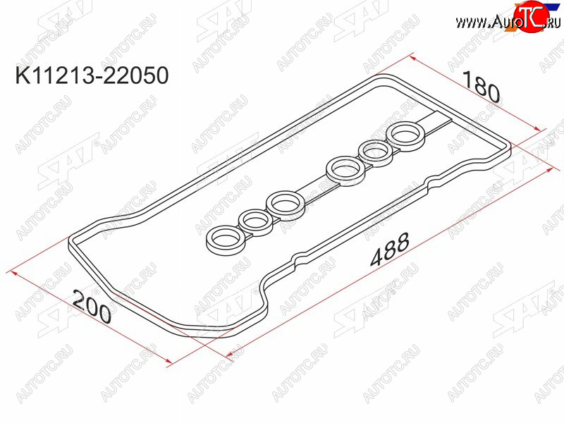 228 р. Прокладка клапанной крышки TY 1ZZ-FE, 00- SAT K11213-22050  с доставкой в г. Кемерово