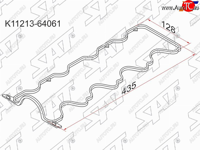 280 р. Прокладка клапанной крышки TY 2-3C# 93-, без отверстий под болты SAT K11213-64061  с доставкой в г. Кемерово
