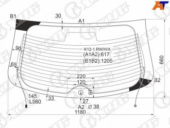 Стекло заднее (Цвет зеленый Обогрев) Nissan March 02-10  Micra 03-10 XYG K12-1 RW/H/X