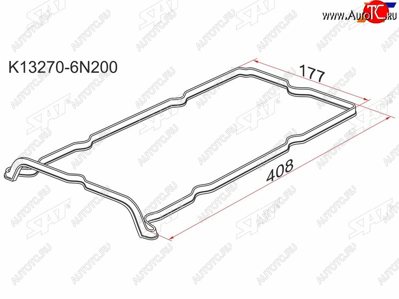 439 р. Прокладка клапанной крышки NS QR20DD, QR25DD, 00- G10P12 SAT K13270-6N200  с доставкой в г. Кемерово