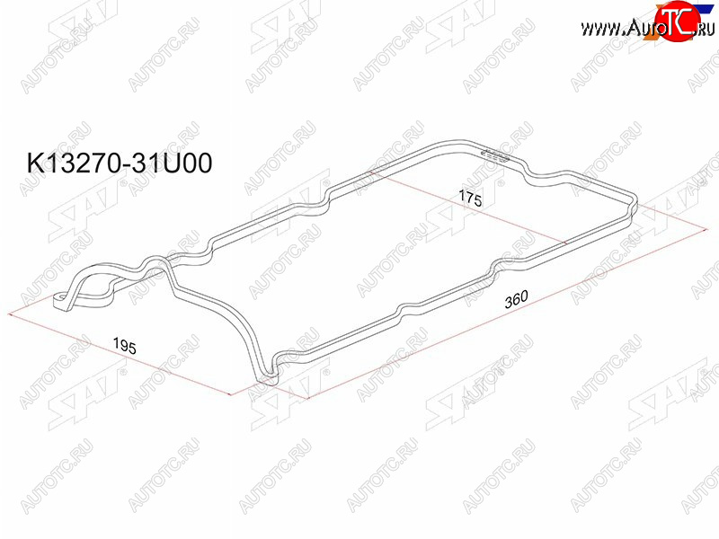 233 р. Прокладка клапанной крышки RH NS VQ20VQ25VQ30DE 94-98 SAT K13270-31U00  с доставкой в г. Кемерово