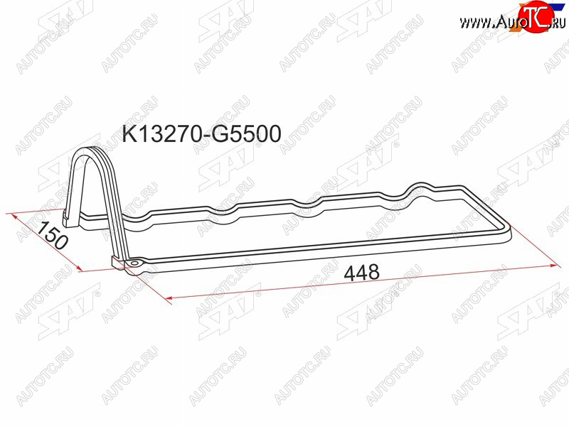 399 р. Прокладка клапанной крышки NS LD20+T, C22C23 SAT K13270-G5500  с доставкой в г. Кемерово