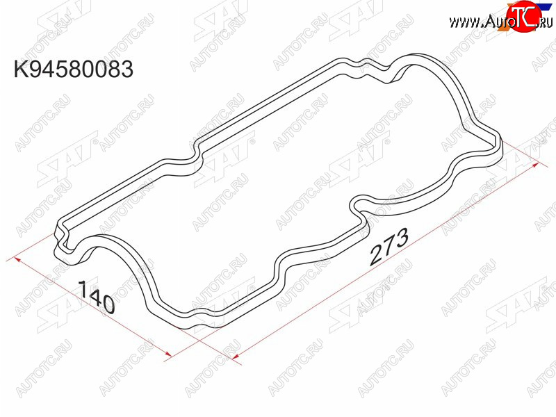103 р. Прокладка клапанной крышки DW MatizTico 0.8 (F8CV) 98-, CH Spark 0.8 05- SAT K94580083  с доставкой в г. Кемерово