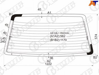 Стекло заднее (Цвет зеленый Обогрев Фонари хрусталь) Toyota Corolla (E100) 91-02  Sprinter 93-02 XYG KE106-1 RW/H/X