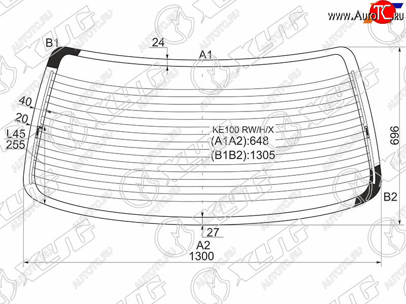 7 999 р. Стекло заднее (Цвет зеленый Обогрев 4D SED) Toyota Corolla (E100) 91-02 XYG KE100 RW/H/X  с доставкой в г. Кемерово