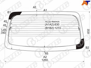 Стекло заднее (Цвет зеленый Обогрев) Mazda Bongo 99-  Nissan Vanette 99-17 XYG KC22 RW/H/X