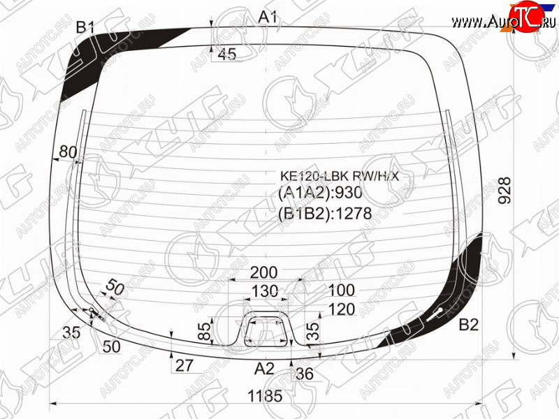 10 499 р. Стекло заднее (Цвет зеленый Обогрев) Toyota Corolla (E110) 95-01 XYG KE120-LBK RW/H/X  с доставкой в г. Кемерово