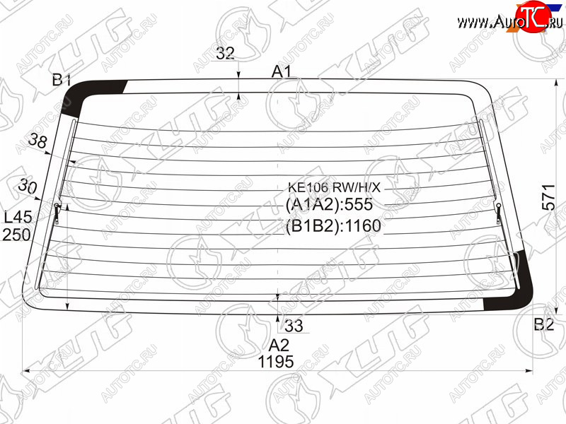 7 999 р. Стекло заднее (Цвет зеленый Обогрев 5D WGN) Toyota Corolla (E100) 91-02  Sprinter 93-02 XYG KE106 RW/H/X  с доставкой в г. Кемерово