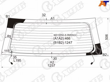 Стекло заднее (Цвет зеленый Обогрев 5D WGN) Toyota Corolla (E120) 00-07  Corolla Fielder (E120) 0 XYG KE120W-5 RW/H/X