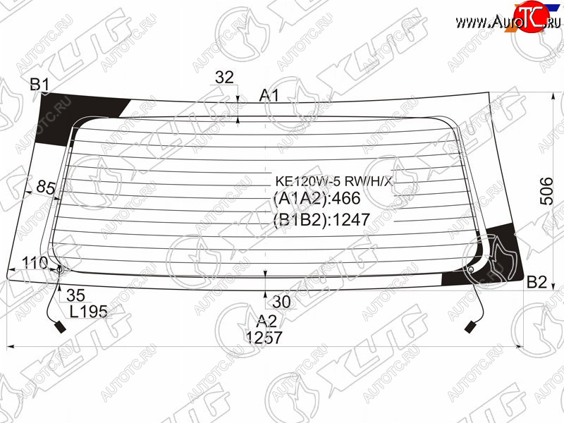 8 349 р. Стекло заднее (Цвет зеленый Обогрев 5D WGN) Toyota Corolla (E120) 00-07  Corolla Fielder (E120) 0 XYG KE120W-5 RW/H/X  с доставкой в г. Кемерово