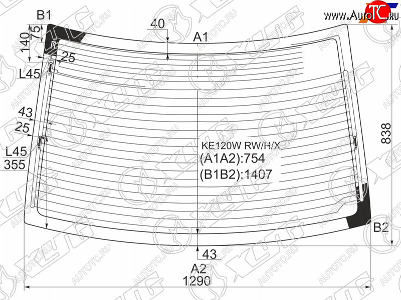 6 749 р. Стекло заднее (Цвет зеленый Обогрев Антенна 4D SED) Toyota Corolla (E120) 00-07  Corolla JPN (E1 XYG KE120W RW/H/X  с доставкой в г. Кемерово