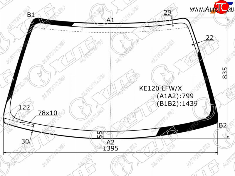 4 999 р. Стекло лобовое (4D SED5D WGN) XYG  Toyota Corolla  E110 - Sprinter Carib  с доставкой в г. Кемерово